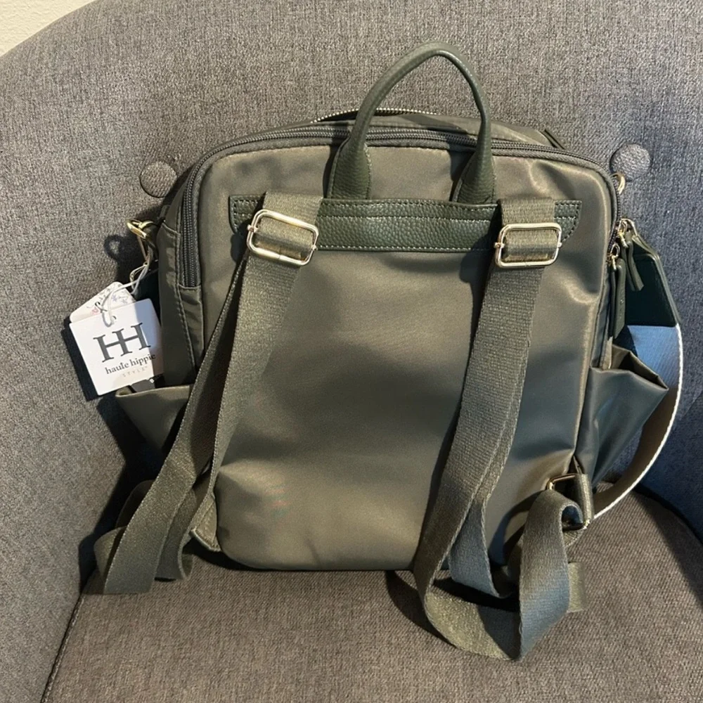 Haute Hippie Olive Green Backpack Bag - Picture 5 of 6